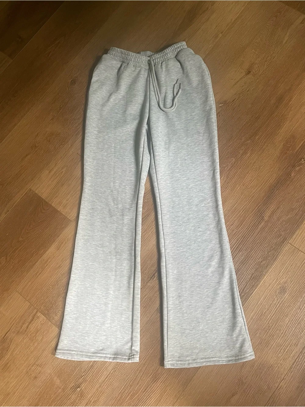 Light Gray Drawstring Sweatpants with Pockets